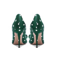 2019 High Heel Women's Pumps Green Satin Shoes x19-c190c Ladies women custom Wedding Bride Heels Shoes